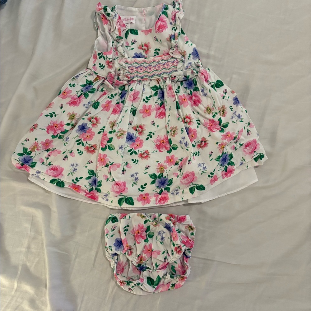 Floral Baby Dress with Bloomers